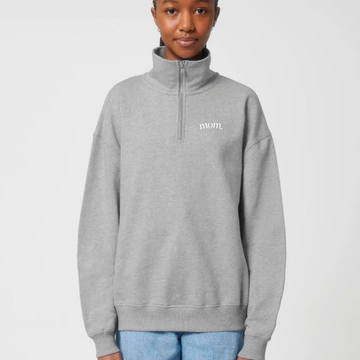 Mom Club Quarter Zip Sweatshirt Grey