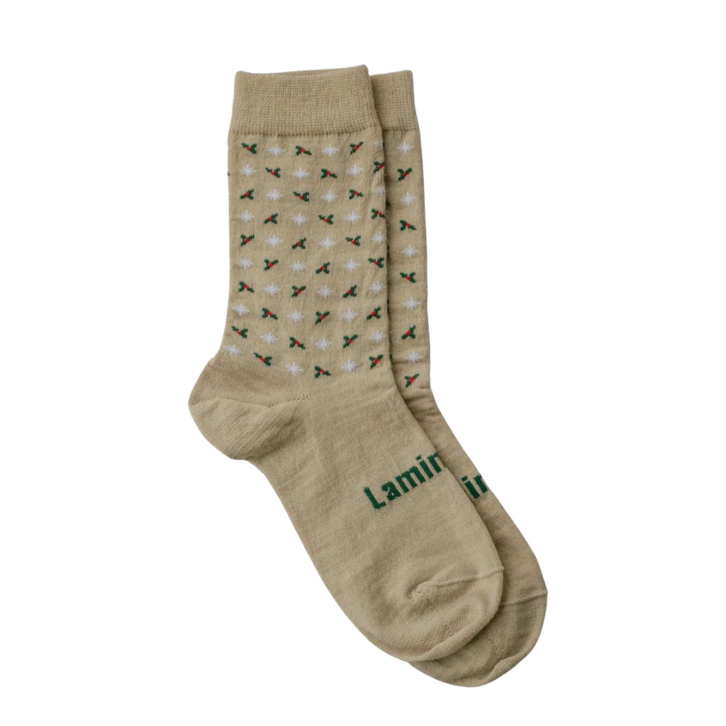 Lamington men and women holly christmas socks
