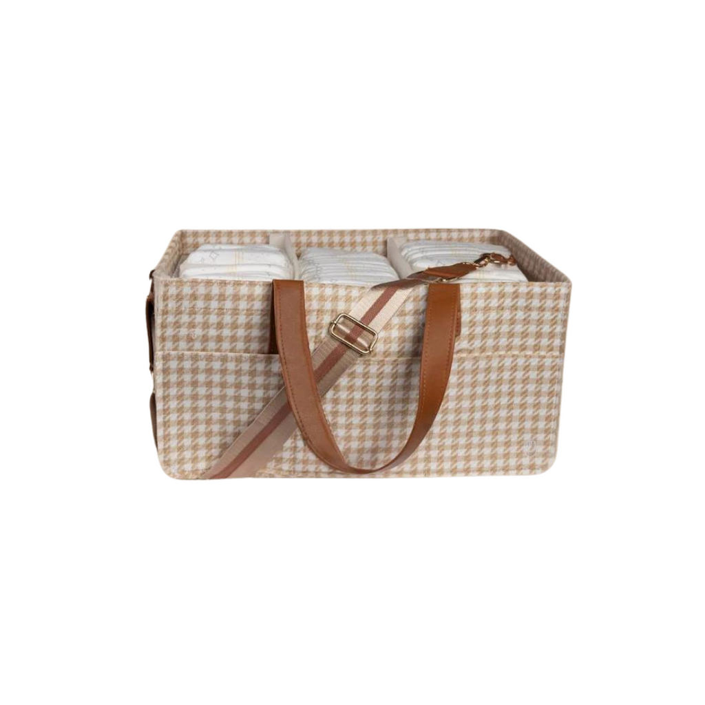 houndstooth tan bunnie caddie