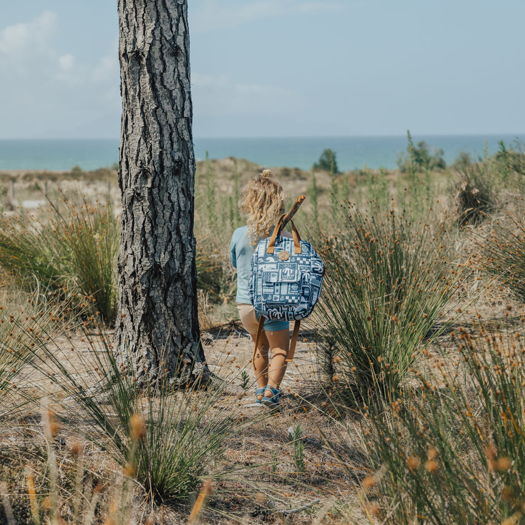 Crywolf mini backpack blue postcards