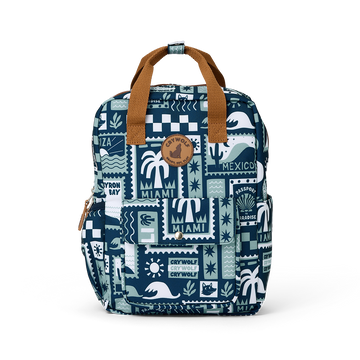 Crywolf mini backpack blue postcards