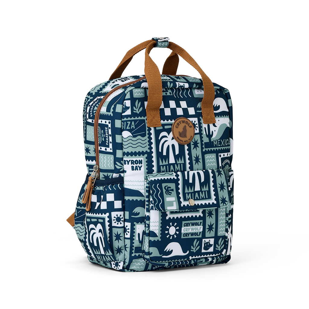 Crywolf mini backpack blue postcards