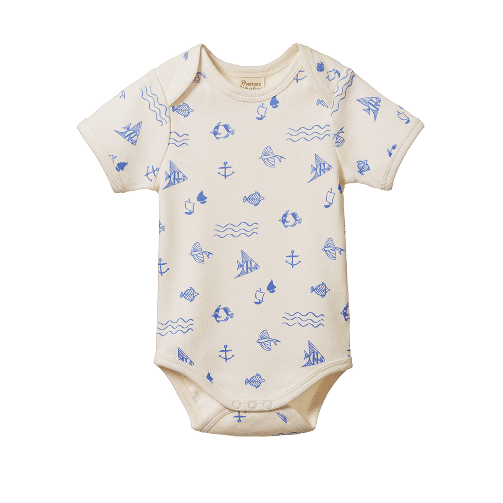 nature baby short sleeve bodysuit atlantic