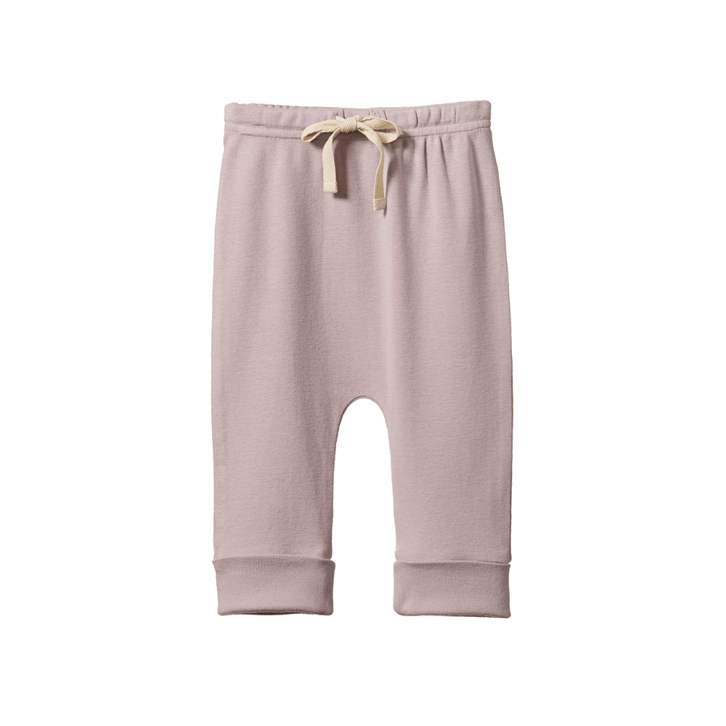 nature baby drawstring pants lilac