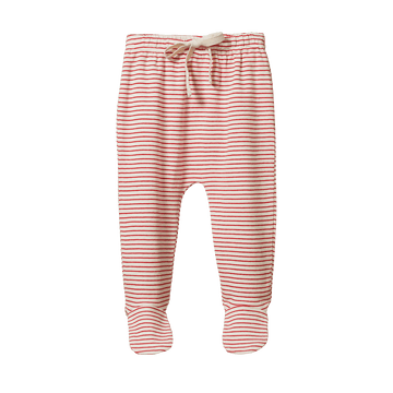 nature baby footed rompers red pinstripe