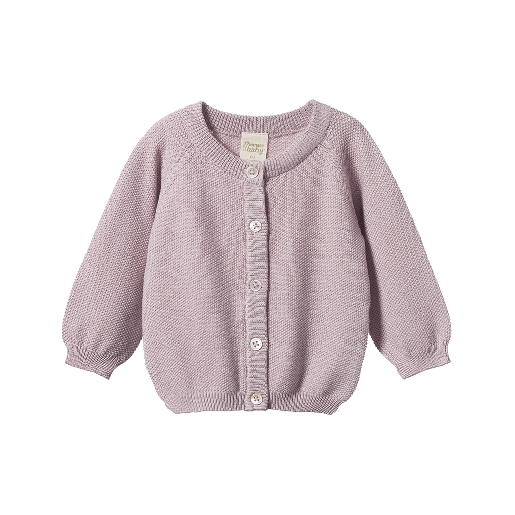 nature baby lilac piper cardigan