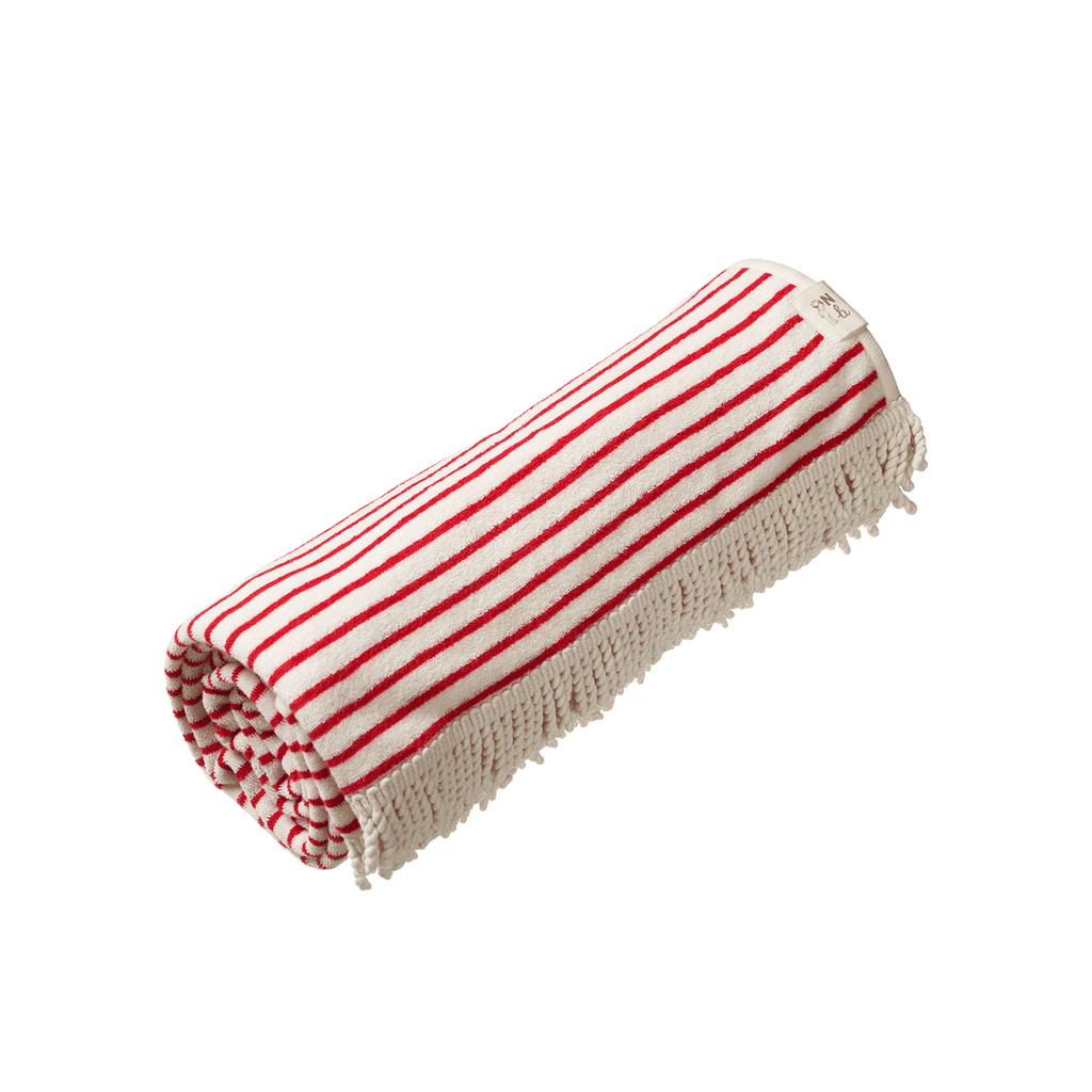 Nature baby towel red sea stripe