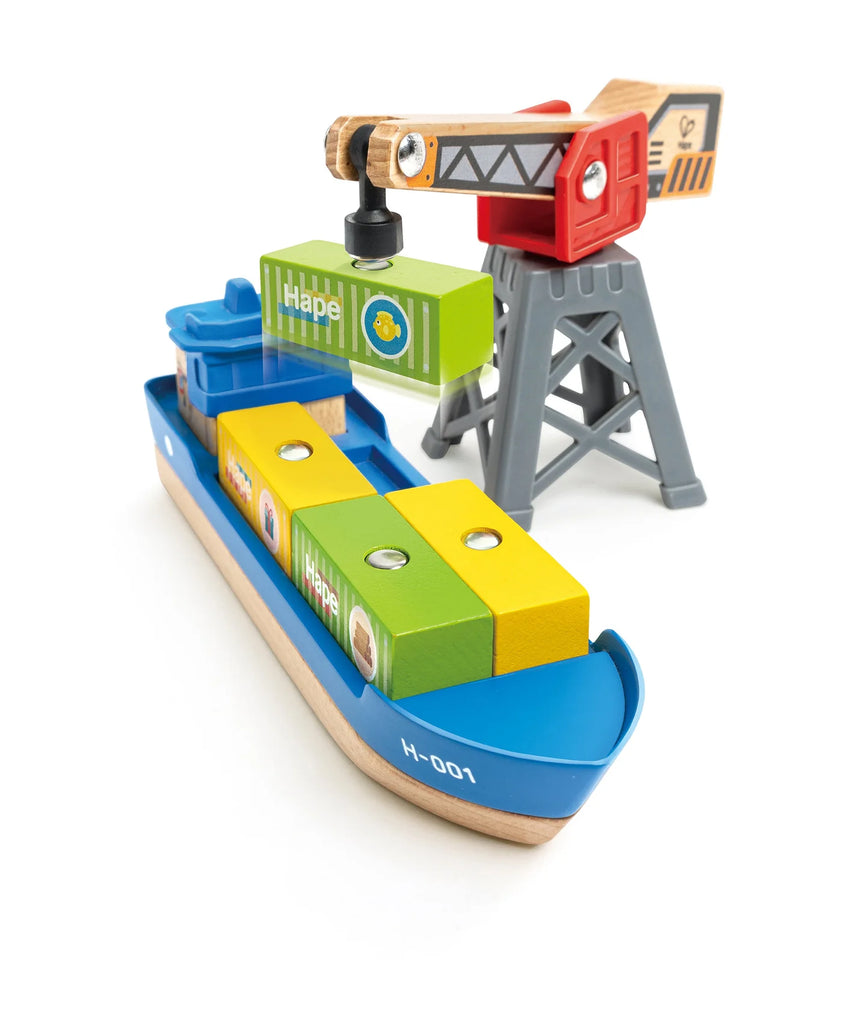 Hape railway cargo ship and crane