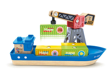 Hape railway cargo ship and crane