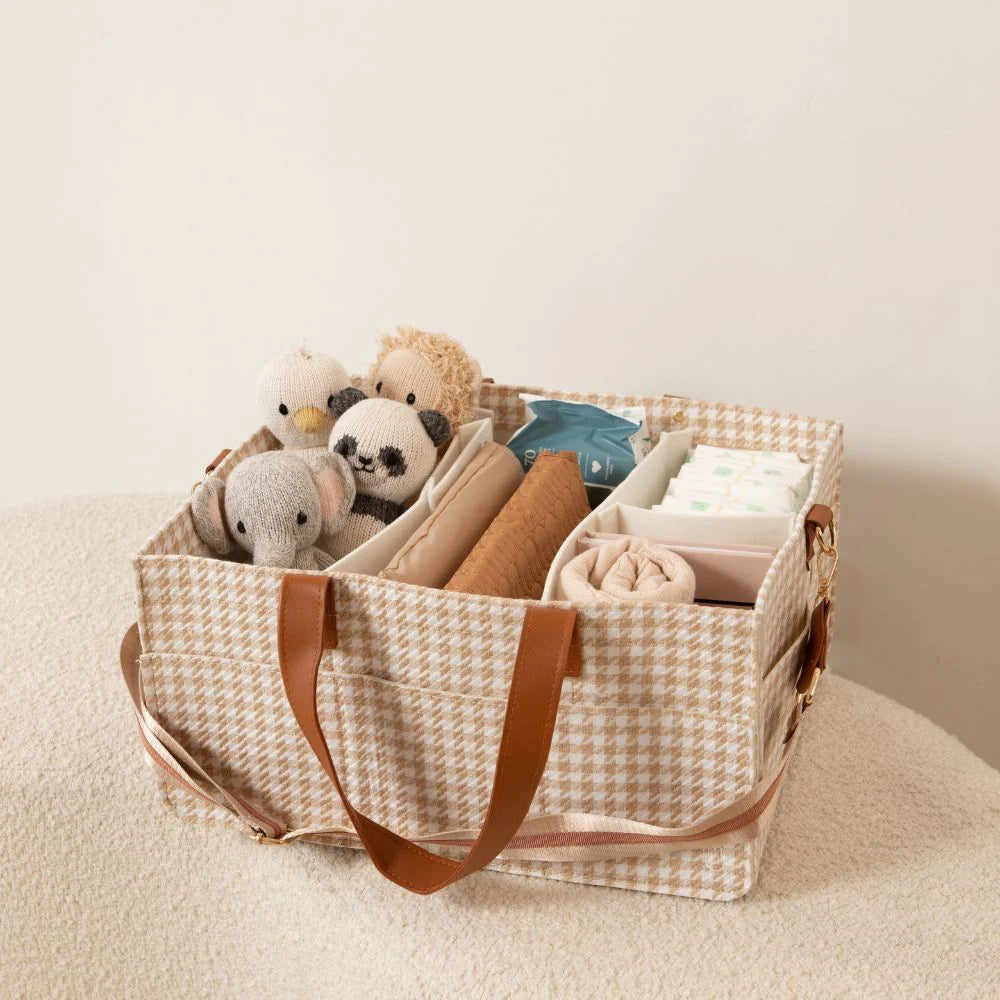 houndstooth tan bunnie caddie