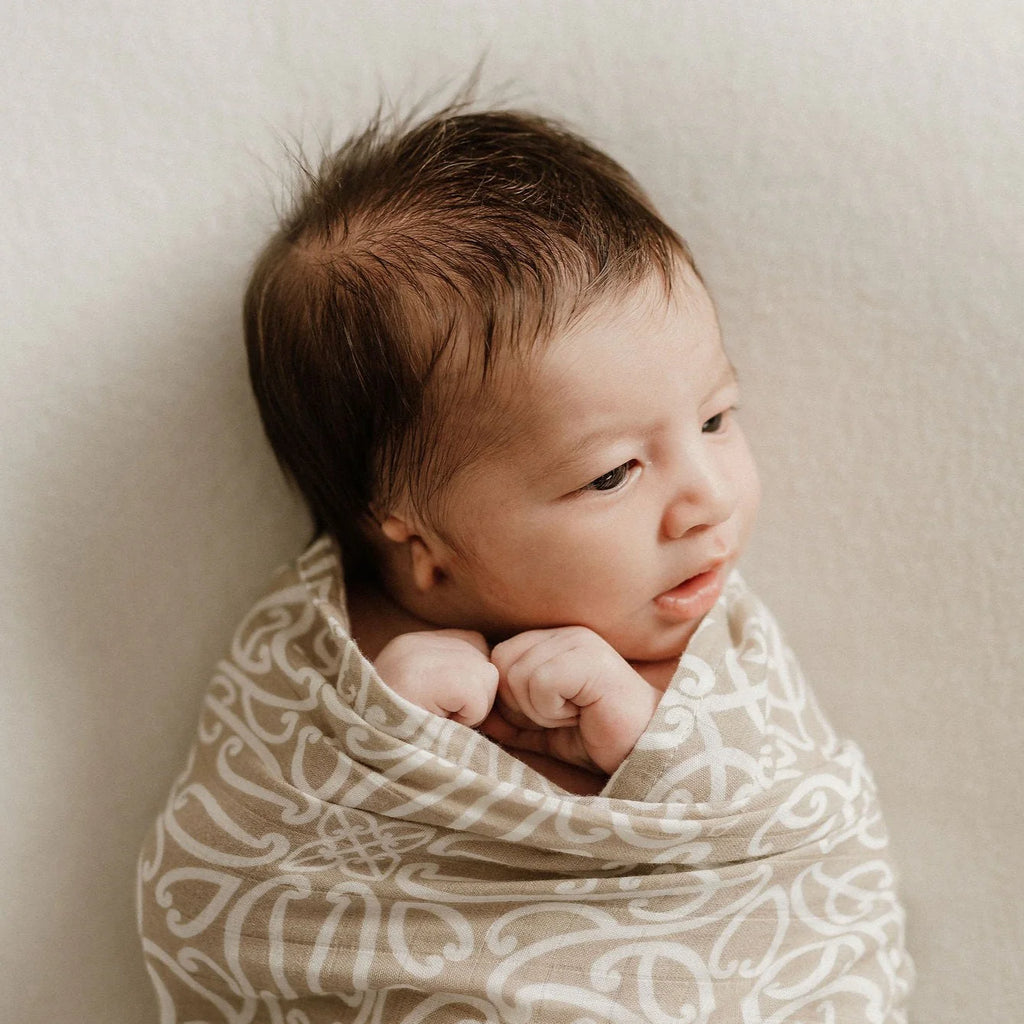 Bo & Ko Baby Pepi Wrap Koru Mocha