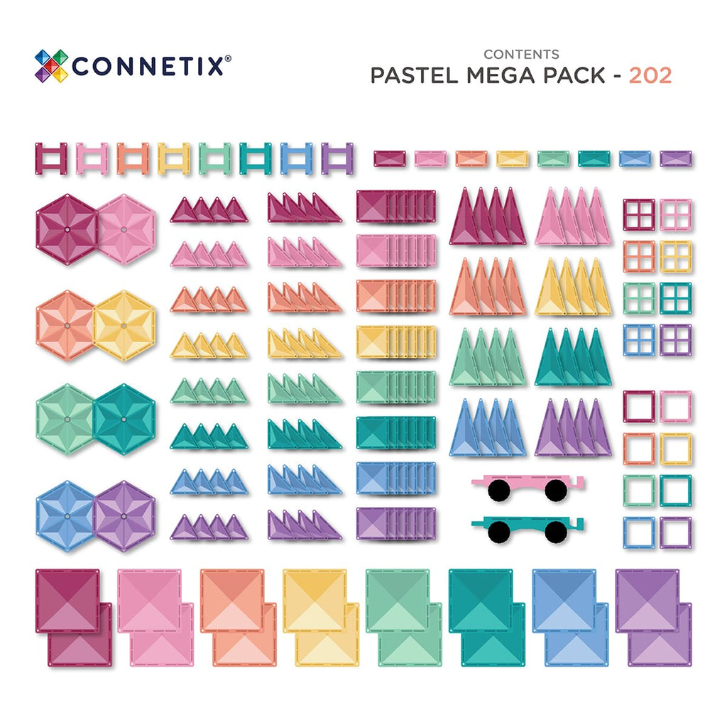 Connetix 202 piece pastel pack