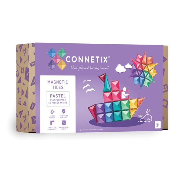 connetix pastel 64 piece starter pack