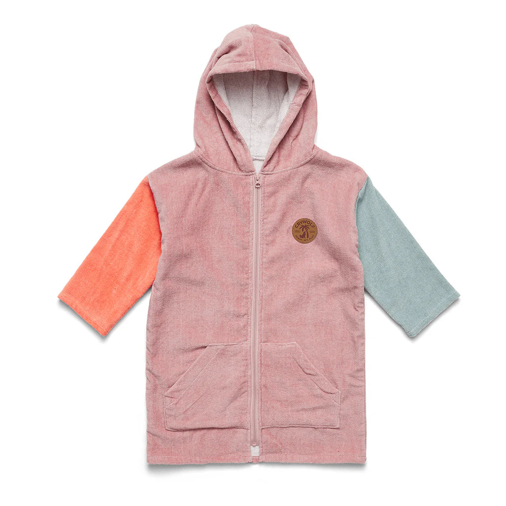 Crywolf hooded zip up towel sunset colour block